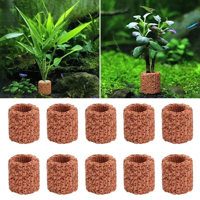 Aquarium Fish Hide - Aquatic Plant Fixed Ring for Aquarium