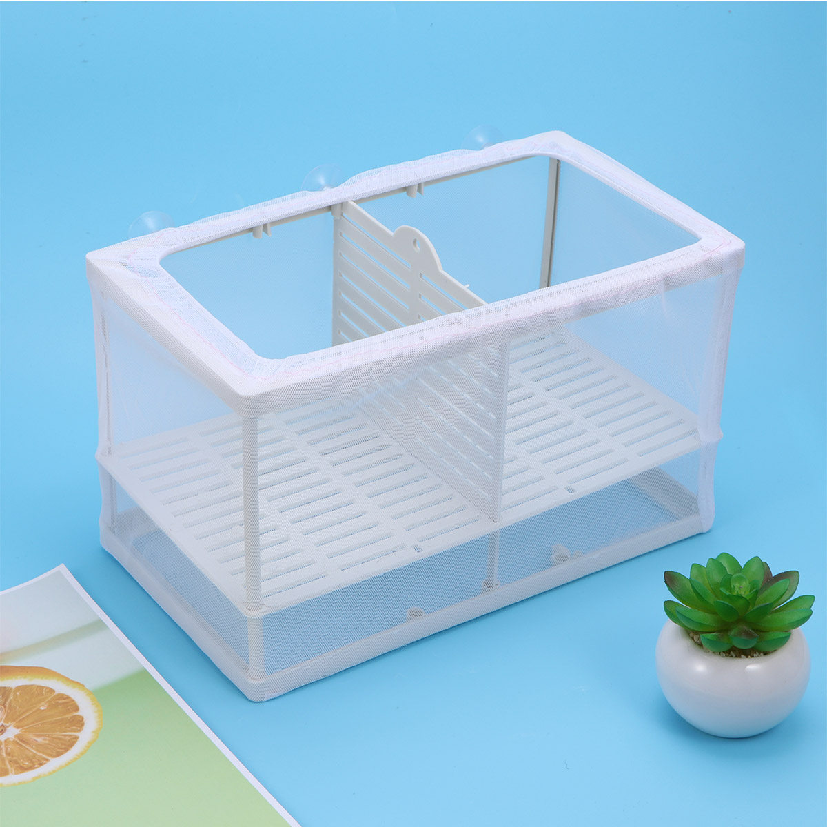Fish Toy In Aquarium - Fish Breeder Net Hatchery Incubator 26x15x18cm