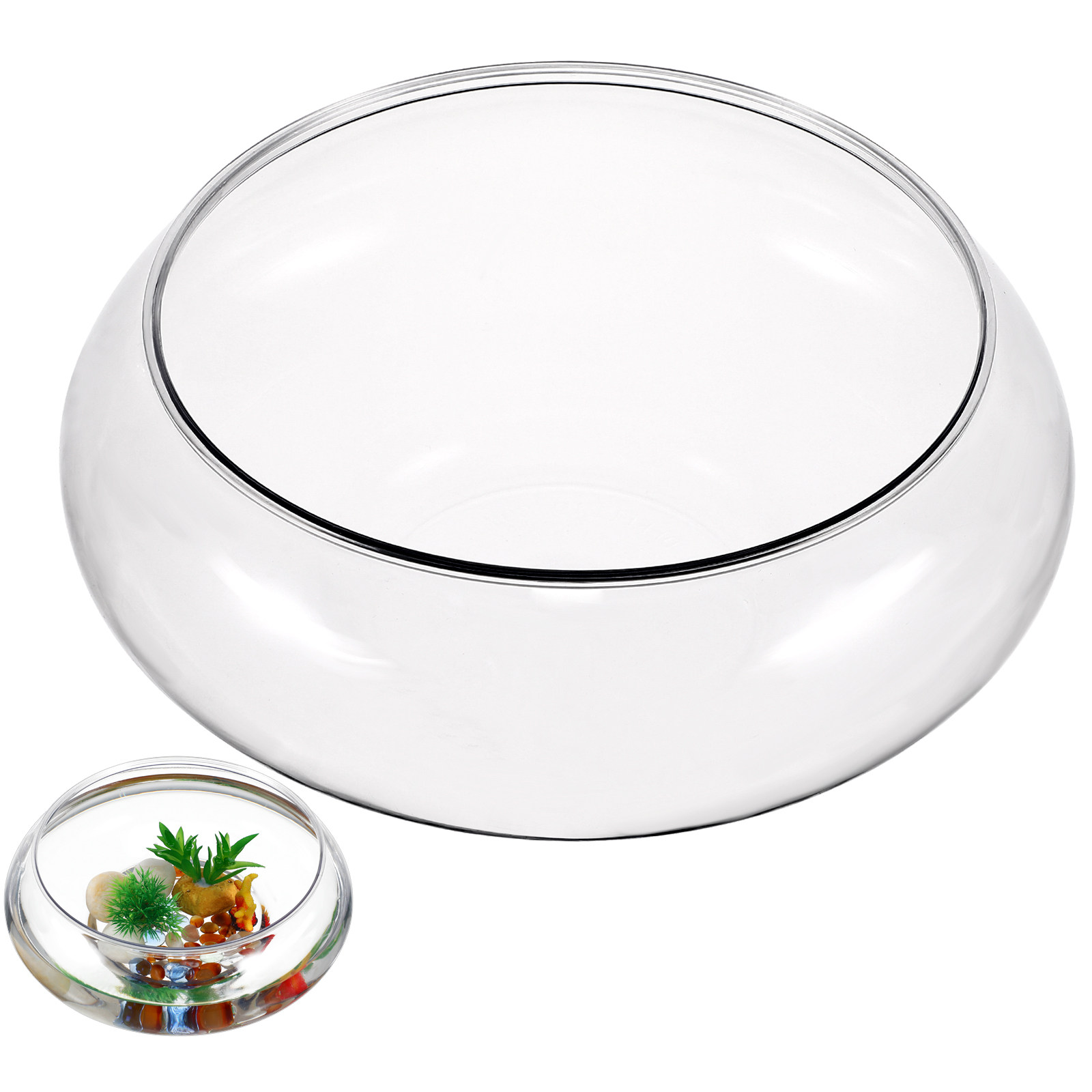 Aquarium Fish In Bowl - Transparent Aquarium Tank 2800Ml Desktop Plastic