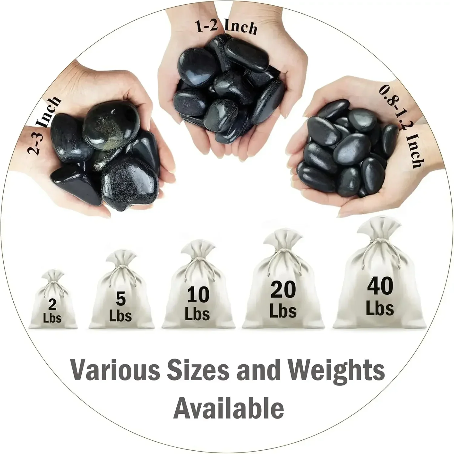 40 lbs Black River Rocks for L - Aquarium Fish Black 评论和价格