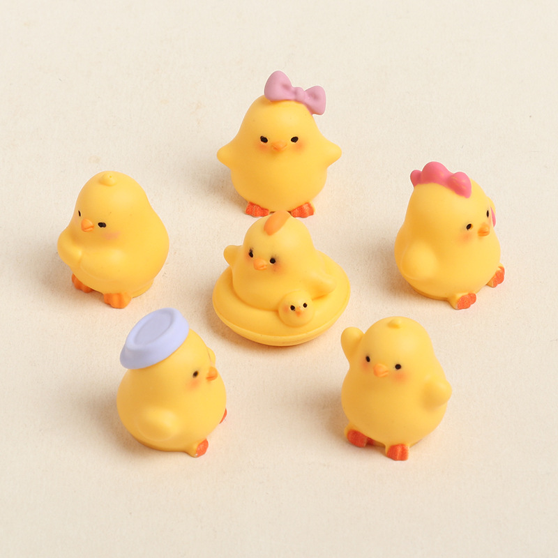 6Pcs Cute Resin Mini Chick Fig - Fish Toys For Aquarium 评论和价格