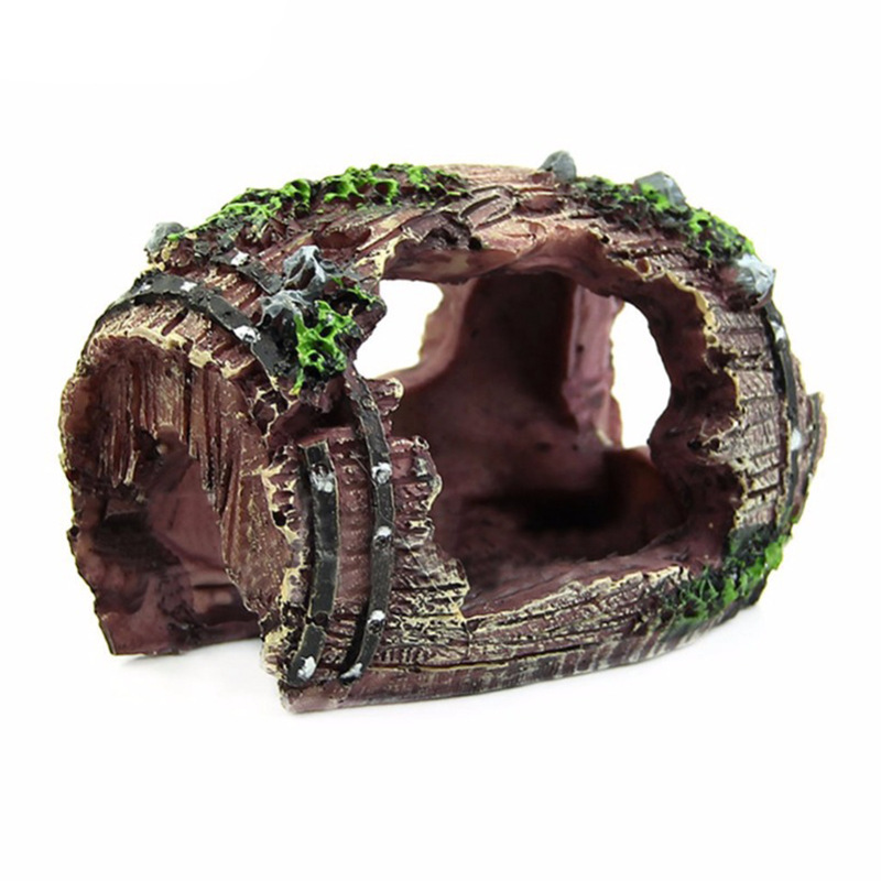 Aquarium Artificial Barrel Cav - Aquarium Fish Hide 评论和价格
