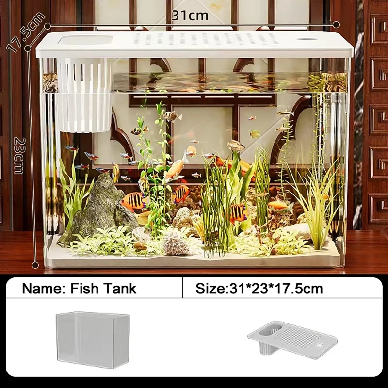 PET+ABS Fish Tank New Transpar - Aquarium Fish In Bowl 评论和价格