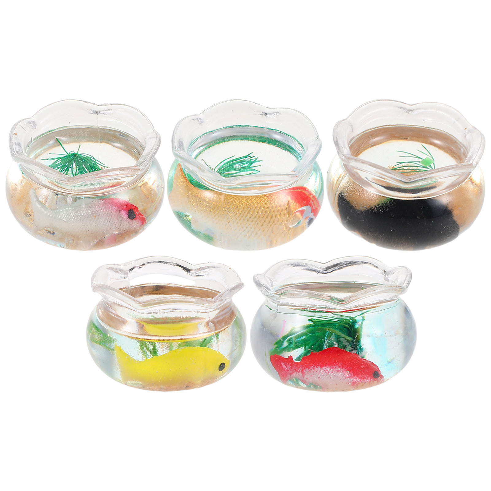 5Pcs Miniature Fish Bowl Small - Fish Toy In Aquarium 评论和价格